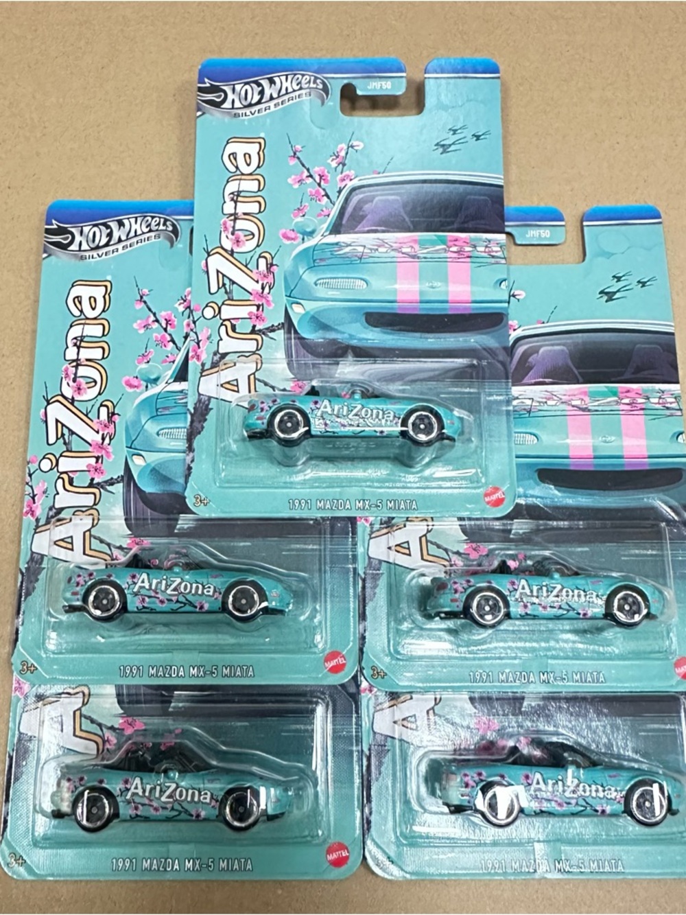 Lot of 5 Hot Wheels Silver Series 1991 Mazda MX-5 Miata Arizona Green Tea JMF50